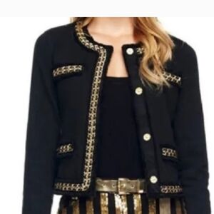 Michael Kors chanel style Denim jacket with gold chains - size 2